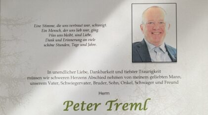 Wir trauern um Peter Treml